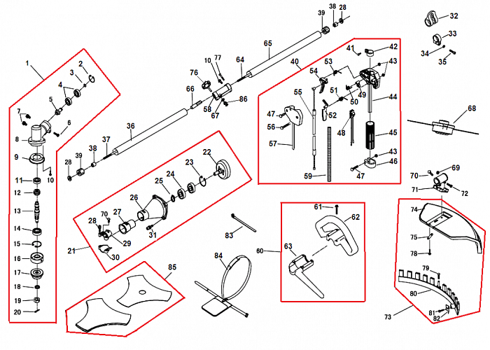 2 ШТАНГА - РУЧКА - ТРОС ТРИММЕР CHAMPION Т263