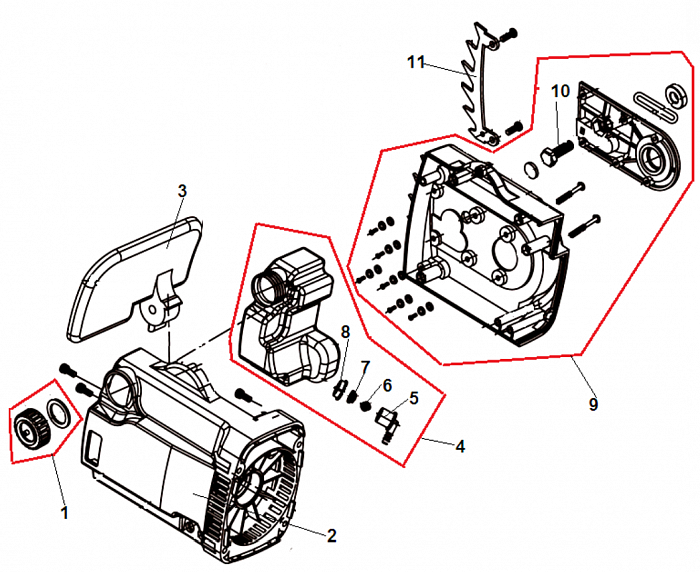 1 КОРПУС - БАК ЭЛЕКТРОПИЛА CHAMPION 420N-16