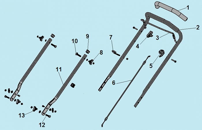 1 РУЧКА - ТРОС ГАЗА ГАЗОНОКОСИЛКА CHAMPION LM4215