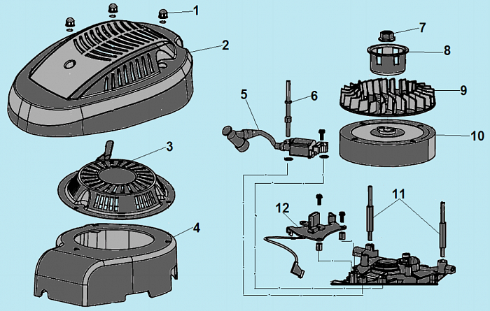 6 СТАРТЕР - МАГНЕТО - МАХОВИК ГАЗОНОКОСИЛКА CHAMPION LM4627