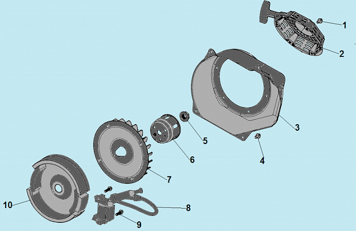 7 СТАРТЕР - МАГНЕТО - МАХОВИК ГЕНЕРАТОР CHAMPION GG3301C