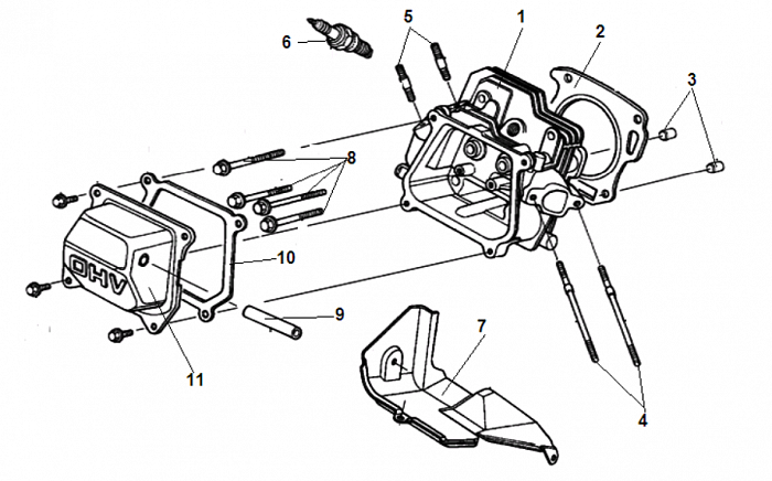2 ДЕТАЛИ ДВИГАТЕЛЯ - БЛОК - СВЕЧА - ГОЛОВКА - КЛАПАНА - ПРОКЛАДКИ ГЕНЕРАТОР CHAMPION LPG2500