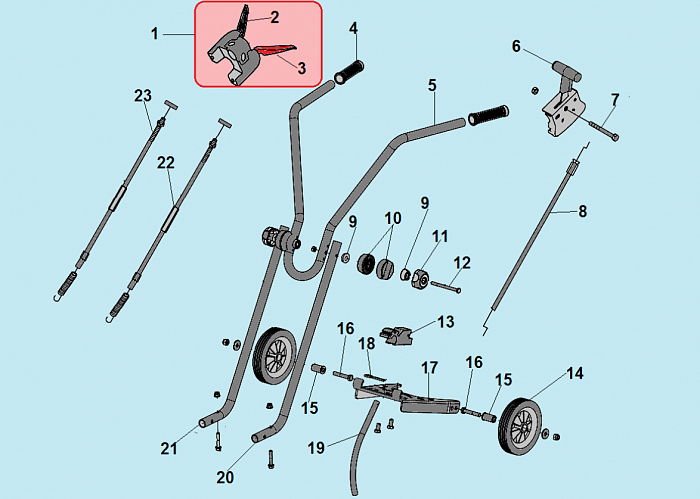 3 РУЧКА - ТРОС ГАЗА КУЛЬТИВАТОР CHAMPION ВC5602 до 2018 ГОДА