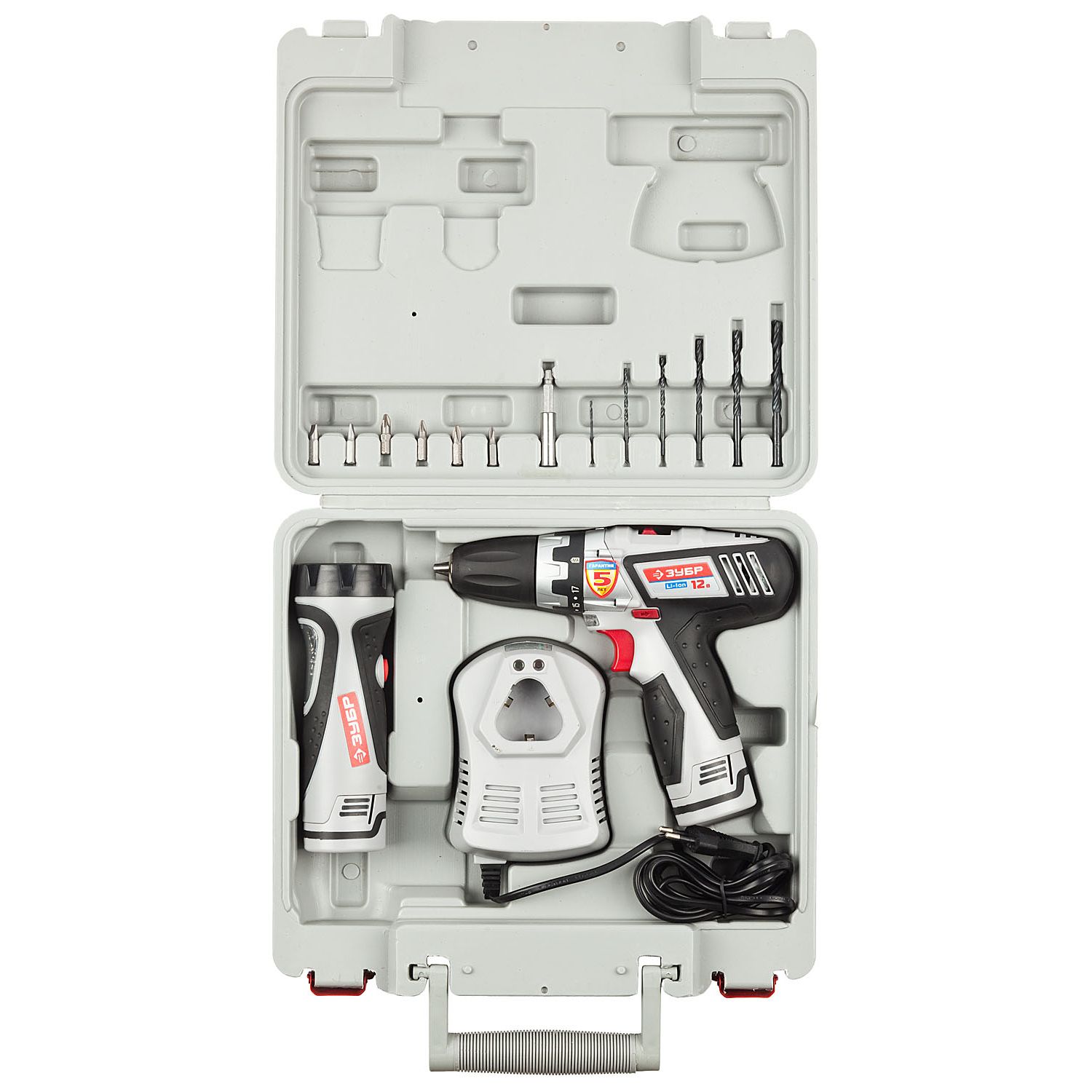 Дрель - шуруповерт, 2 АКБ + фонарь ЗДА-12-Ли ФКН