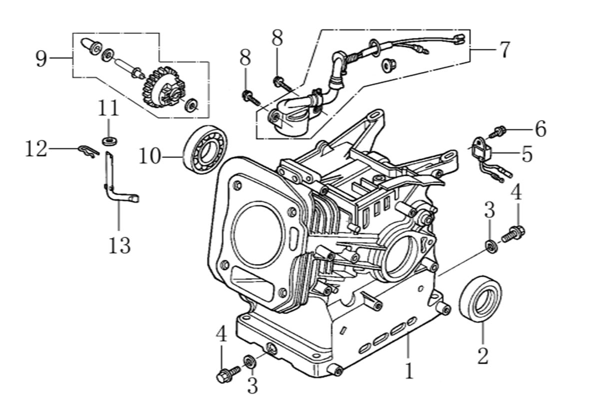 ЗАПЧАСТИ ДЛЯ МОТОПОМПЫ БЕНЗИНОВОЙ ELITECH МБ 500 Д 50 В (КАРТЕР)